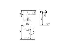 Раковина Vitra ArchiPlan 45 7400B003-0001 белая купить в интернет-магазине Sanbest