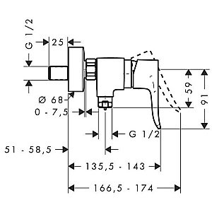 Смеситель для душа Hansgrohe Metris 31680000 купить в интернет-магазине сантехники Sanbest