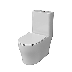 Унитаз моноблок Grossman Classic GR-4488SQ безободковый, с бачком, с крышкой микролифт, смыв торнадо, белый купить в интернет-магазине Sanbest