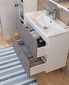 Тумба с раковиной Vigo Geometry 800-0-2 бетон для ванной в интернет-магазине Sanbest