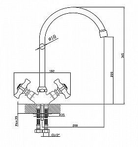 Смеситель для кухни Agger Retro-X A1700000 хром купить в интернет-магазине сантехники Sanbest