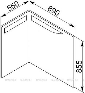 Зеркало De Aqua Трио Люкс 90 L/R белый в ванную от интернет-магазине сантехники Sanbest
