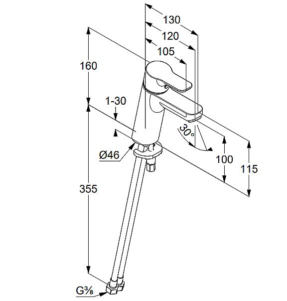 Смеситель для раковины Kludi Pure&Solid 371980565WR4 хром купить в интернет-магазине сантехники Sanbest