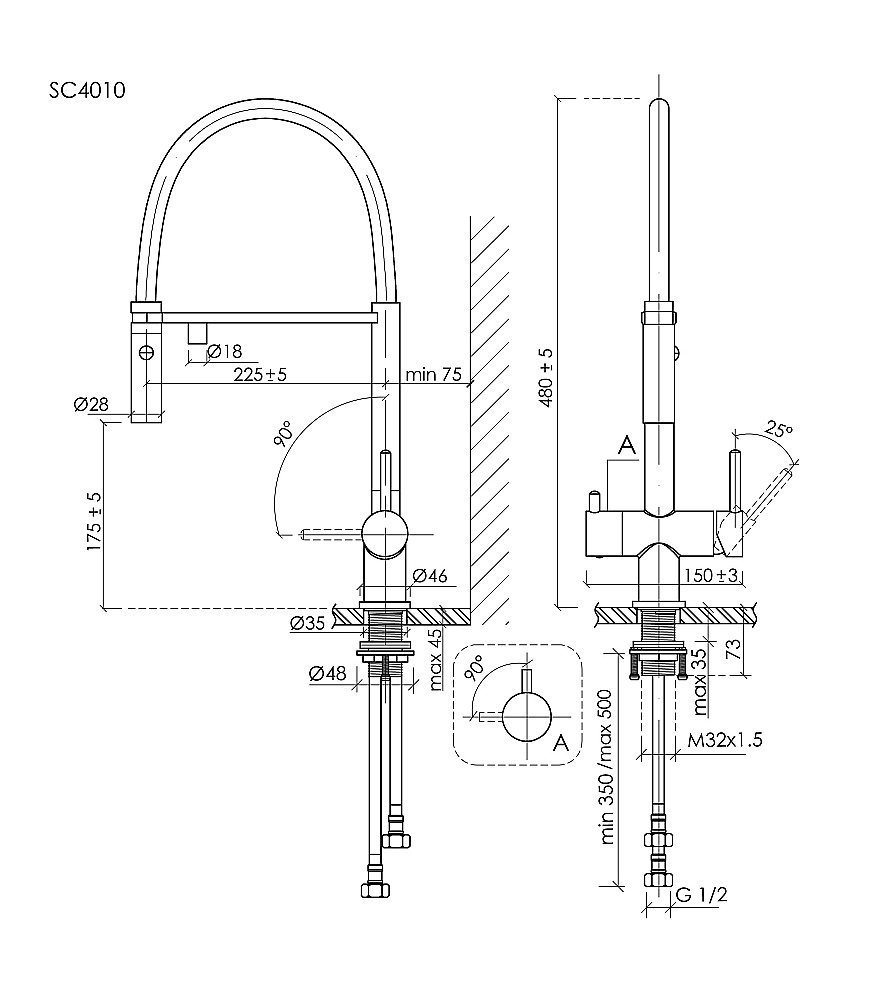 Смеситель для кухни Sancos Imola SC4010ZG полированное золото купить в интернет-магазине сантехники Sanbest