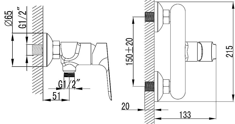 Смеситель для душа Azario AVILLA AZ-SU33394C хром купить в интернет-магазине сантехники Sanbest