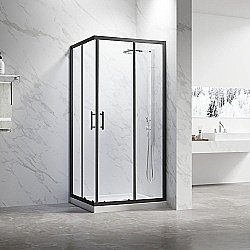 Душевой уголок Veconi Rovigo RV27B-12080-01-C8 120х80 стекло прозрачное/профиль черный матовый купить в интернет-магазине Sanbest