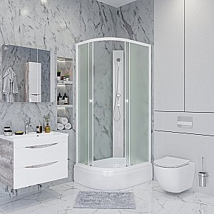 Душевая кабина Niagara "Promo" P90, 70, 26R, MT/BK, правая, белая, 190х90х70 см купить в интернет-магазине Sanbest