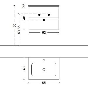 Тумба с раковиной Armadi Art Capolda 65 темное дерево для ванной в интернет-магазине Sanbest