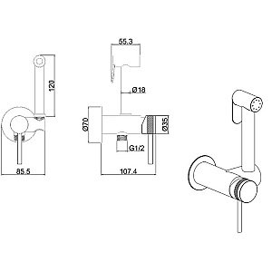 Гигиенический душ Allen Brau Priority 2.0 Kerox 5.31029.31 Черный Матовый купить в интернет-магазине сантехники Sanbest