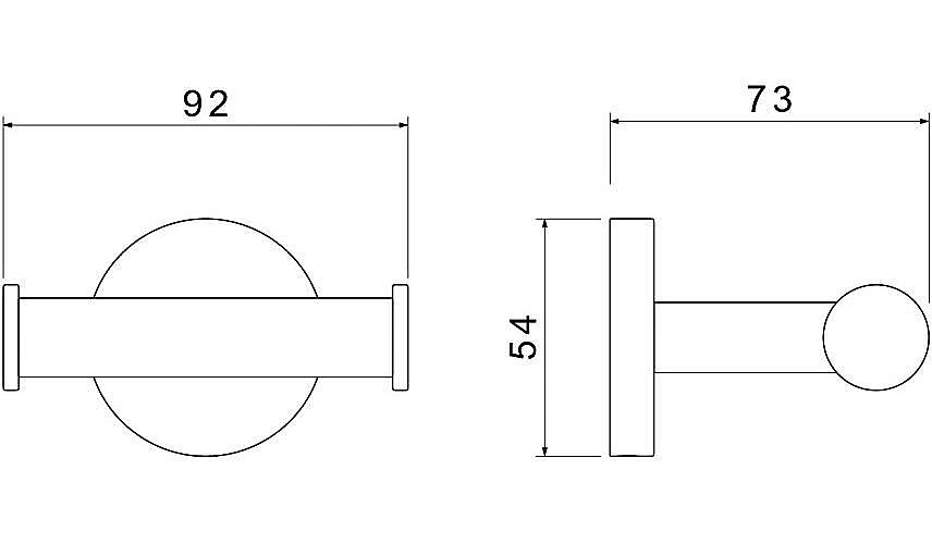 Крючок двойной Aquatek Оберон AQ4202MB черный матовый купить в интернет-магазине сантехники Sanbest