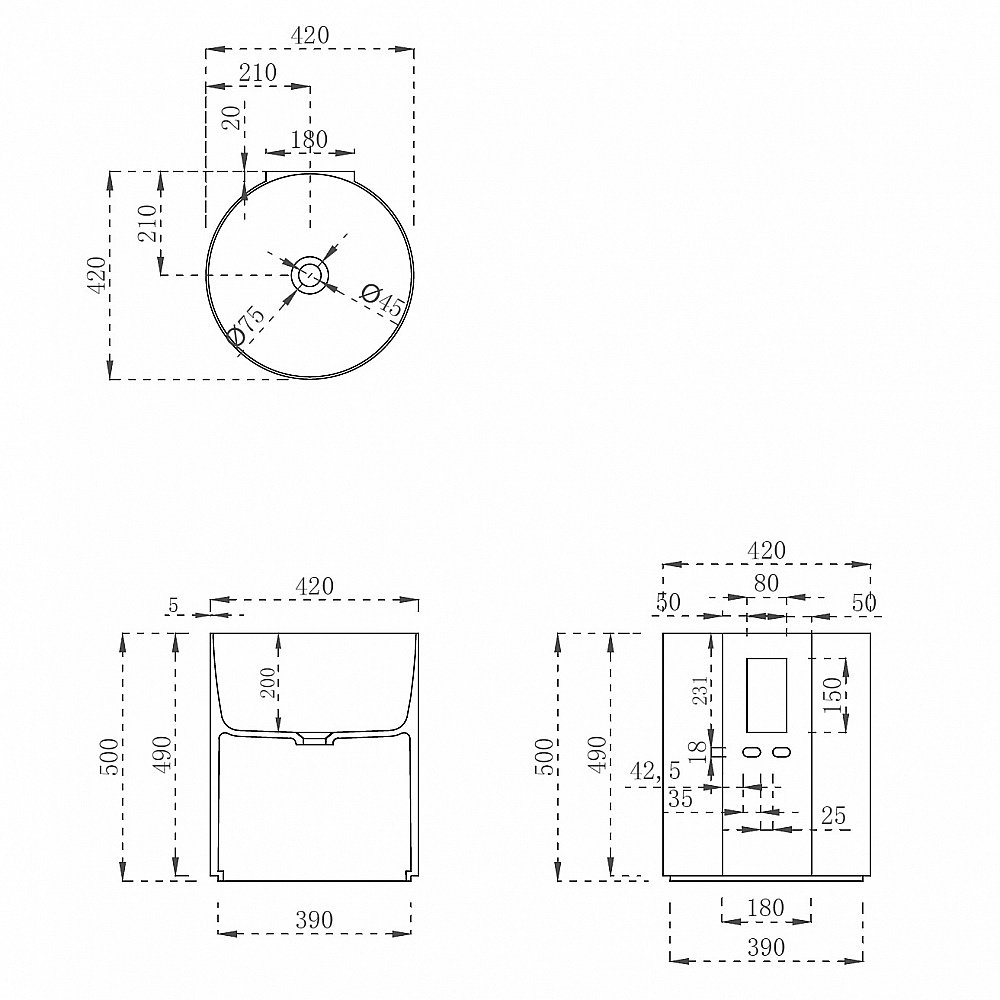 Раковина подвесная Abber KRISTALL AT2704Rubin красная/прозрачная купить в интернет-магазине Sanbest