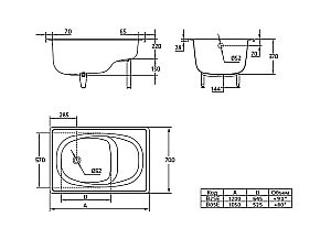 Стальная ванна BLB Europa 120x70 B2SE купить в интернет-магазине Sanbest