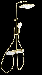 Душевая система с термостатом WONZON & WOGHAND Shelf, Брашированное золото (WW-B4161-BG) купить в интернет-магазине сантехники Sanbest