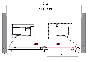 Душевая дверь BelBagno UNO 195-BF-1 160 стекло рифленое/профиль хром купить в интернет-магазине Sanbest