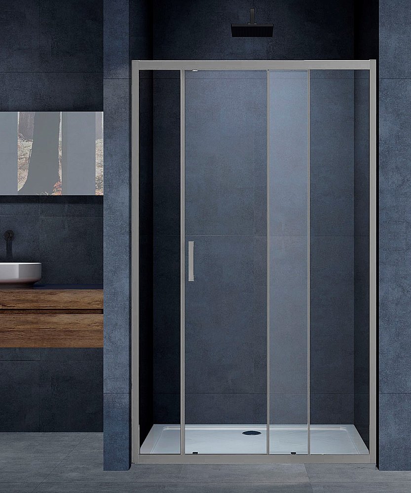 Душевая дверь Vincea Alpha VDS-3AL110CLGM 110 стекло прозрачное/профиль вороненая сталь купить в интернет-магазине Sanbest