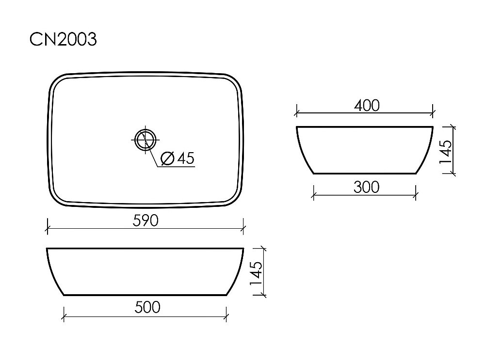 Раковина накладная Ceramica Nova Form CN2003 58 купить в интернет-магазине Sanbest