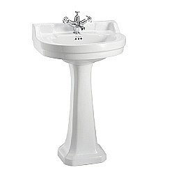 Раковина на пьедестале Burlington Edwardian 56 B6 1TH-P1 белая купить в интернет-магазине Sanbest