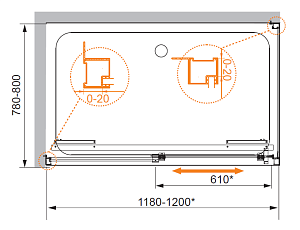 Душевой уголок Cezares LUX-SOFT-AH-1 120x80 купить в интернет-магазине Sanbest