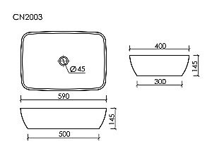 Раковина накладная Ceramica Nova Form CN2003 58 купить в интернет-магазине Sanbest