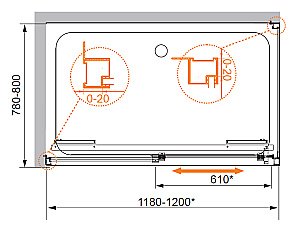 Душевой уголок Cezares Lux-soft 120x80 LUX-SOFT-W-AH-1-120/80-C-Cr-IV стекло прозрачное/профиль хром купить в интернет-магазине Sanbest