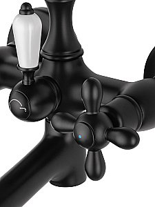 Смеситель для ванны с душем WONZON & WOGHAND RETRO, Черный матовый (WW-88639020-MB) купить в интернет-магазине сантехники Sanbest