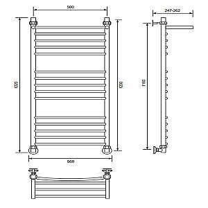 Полотенцесушитель водяной Veconi Nemi-B N12050GR-B графит купить в интернет-магазине сантехники Sanbest