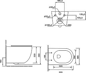 Унитаз подвесной с функцией биде SantiLine SL-5002T-MB/BD черный матовый, безободковый, с крышкой микролифт, слив торнадо купить в интернет-магазине Sanbest