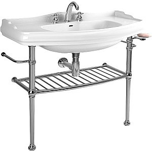 Консоль с раковиной Kerasan Retro 730090 100 хром с 3 отверстиями для ванной в интернет-магазине сантехники Sanbest