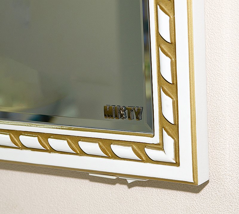 Зеркало Misty Элис 100x123 белая.патина/стекло в ванную от интернет-магазине сантехники Sanbest