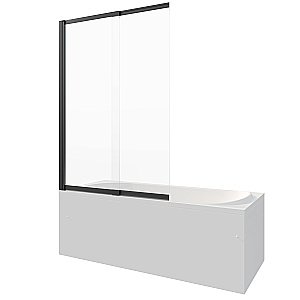 Шторка для ванны Berges RIVER S Slider Black 980 065015 стекло прозрачное купить в интернет-магазине Sanbest