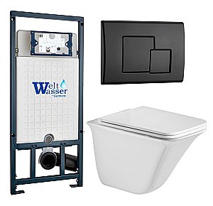 Унитаз с инсталляцией WeltWasser MARBERG 507 + ROTBACH 004 GL-WT + MAR 507 SE MT-BL купить в интернет-магазине Sanbest