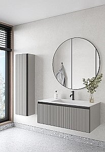 Пенал Armadi Art QUATRO рифл LUNA FUGA профиль ANTHRACITE для ванной в интернет-магазине сантехники Sanbest