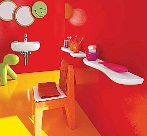 Раковина детская Laufen Florakids 8.1503.1.062.104.1 белая, розовая купить в интернет-магазине Sanbest