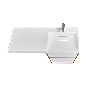 Тумба с раковиной Акватон Лондри 60 дуб рустикальный/белый для ванной в интернет-магазине Sanbest