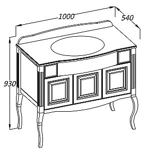 Тумба с раковиной Опадирис Лаура 100 со столешницей белый/swarovski хром для ванной в интернет-магазине Sanbest