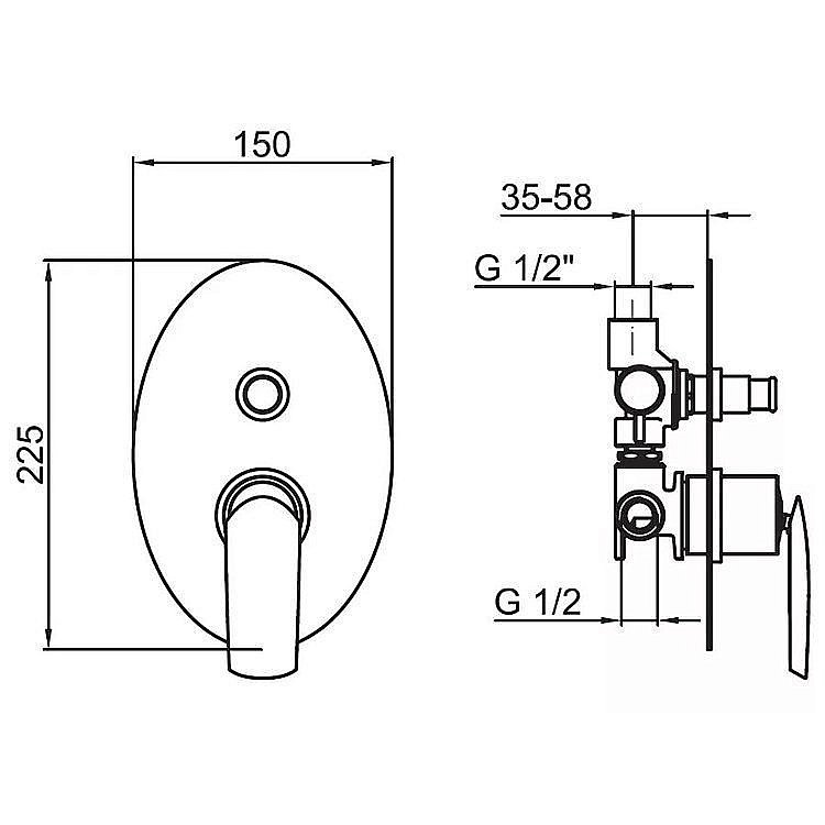 Смеситель для душа Webert Aria AI860101844 купить в интернет-магазине сантехники Sanbest