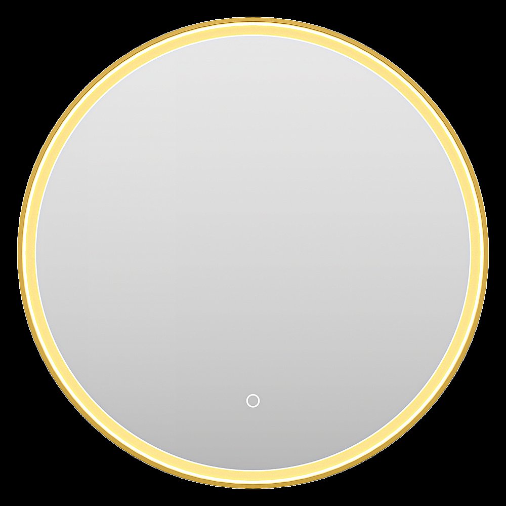 Зеркало с LED-подсветкой Misty PLUTO 60x60 золото в ванную от интернет-магазине сантехники Sanbest
