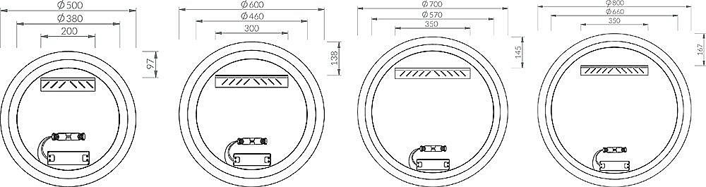 Зеркало Ravak ORBIT I 60 X000001574 в ванную от интернет-магазине сантехники Sanbest