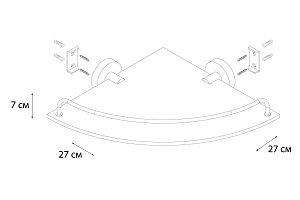 Полка стеклянная угловая FIXSEN MODERN FX-51503A купить в интернет-магазине сантехники Sanbest