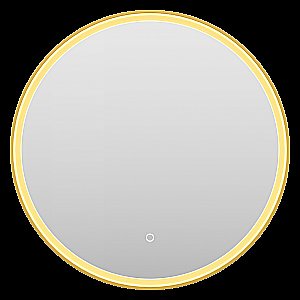 Зеркало с LED-подсветкой Misty PLUTO 60x60 золото в ванную от интернет-магазине сантехники Sanbest