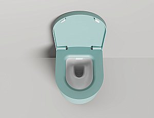 Унитаз подвесной Salini Gemelli 240121KM из искусственного камня S-Stone, безободковый, с крышкой микролифт, белый матовый купить в интернет-магазине Sanbest