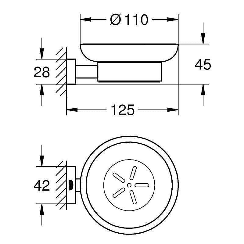 Мыльница Grohe Essentials Cube 40754001 купить в интернет-магазине сантехники Sanbest