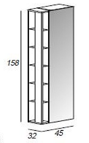 Колонна Cezares Moderno с одной распашной дверцей для ванной в интернет-магазине сантехники Sanbest