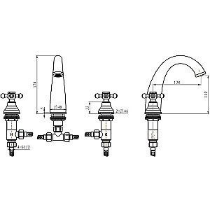 Смеситель для раковины Boheme Royal Cristal 297-Royal/CRST black золото/Preciosa купить в интернет-магазине сантехники Sanbest