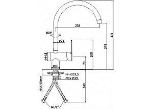 Смеситель для кухни Paffoni RIN180BO купить в интернет-магазине сантехники Sanbest