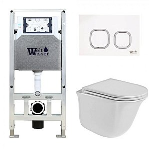 Унитаз с инсталляцией WeltWasser AMBERG 506 ST + TELBACH 004 GL-WT + AMBERG RD-WT купить в интернет-магазине Sanbest