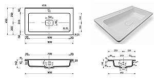 Раковина Эстет Kare Luxe 90 цвет по RAL купить в интернет-магазине Sanbest