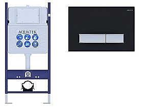 Инсталляция для унитаза Aquatek ECO Standart INS-0000014 с кнопкой KDI-0000026 черная матовая/никель купить в интернет-магазине сантехники Sanbest