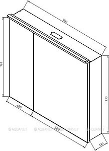 Зеркальный шкаф De Aqua Алюминиум 261767 90 медь купить в интернет-магазине сантехники Sanbest