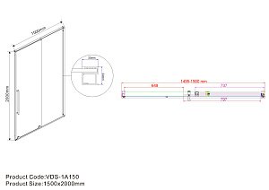 Душевая дверь Vincea ARNO VPS-1A150CL 150 хром/прозрачная купить в интернет-магазине Sanbest